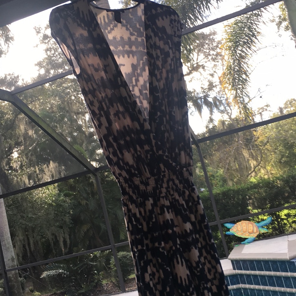 Blue and tan spandex petite S jumper